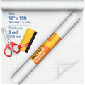 Matte Self Adhesive Laminating Roll 12” x 15ft - 3 MIL Matte Clear Laminate Vinyl Roll for Stickers