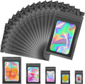 100 PCS Black Smell Proof Bag, Mylar Bags, Holographic Bags with Clear Window, Resealable Bag for Small Business, Packaging Bag for Bracelets, Jewelry, Candy, Gift （5.5x7.9in）