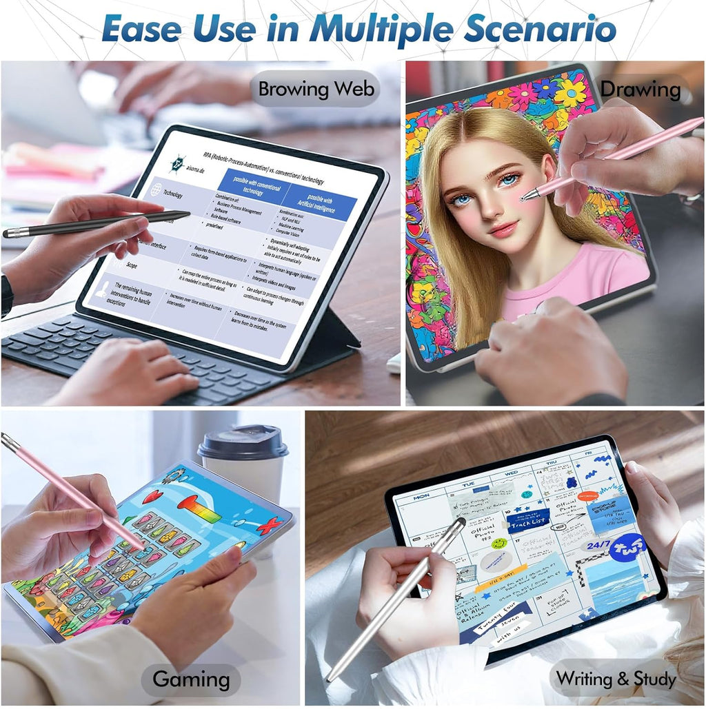 Stylus Pen for Touchscreen, 3-in-1 Rubber Disc Stylus, High Sensitivity and Precision, Universal Stylus Pen Compatible for Ipad,iPhone Android Kindle All Capacitive Tablets