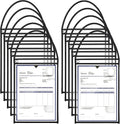Epakh 30 Pack Office Products Shop Ticket Holders with Hanging Strap 9 x 12 Inches, Dry Erase Pockets, Job Ticket Holders, Both Sides Clear, Welcome to Work Order(Black)