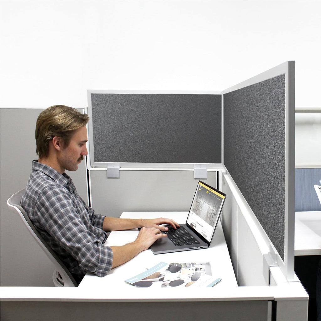 OBEX Acoustical Cubicle Privacy Screen Extender Desk Panel & Office Divider, Add Separation & Block Noise, 18" x 66", Graphite