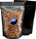 100 Pack 7.5"x11.5" Clear/Black Resealable Stand Up Pouch Bags Mylar Food Packaging with Clear Window and Tear Notches