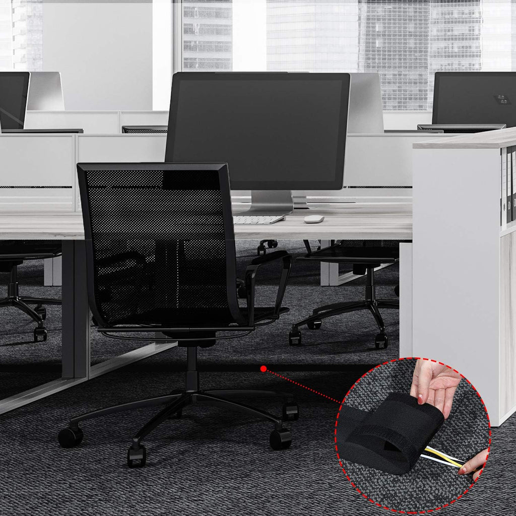 WILLBOND Carpet Cord Cover Cable Grip Floor Cover Cable Protector Management Only for Commercial Office Carpet(Black,19.69 ft)