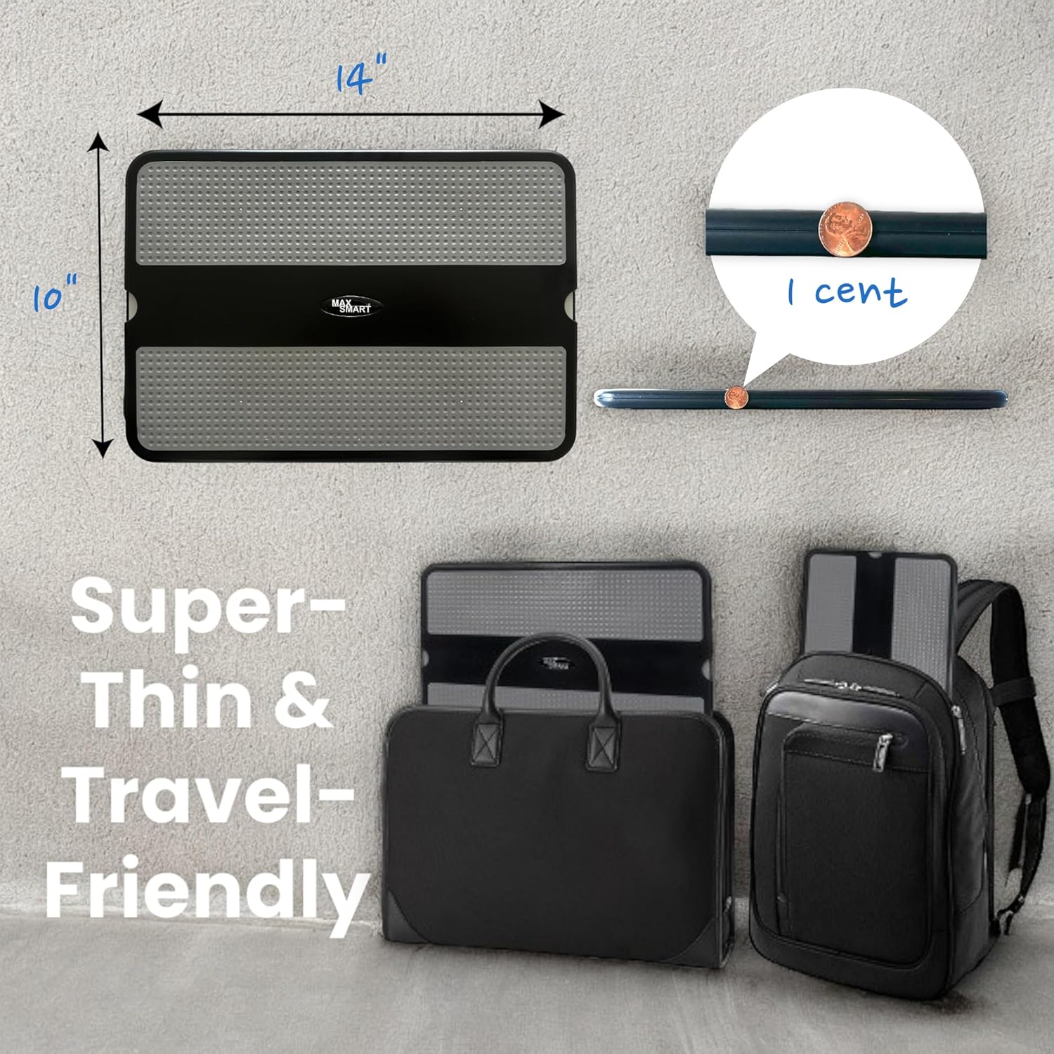 Portable Laptop Lap Pad, Laptop Desk with Retractable Mouse Tray, Sturdy Stable Work Surface for Bed Sofa Couch or Travel