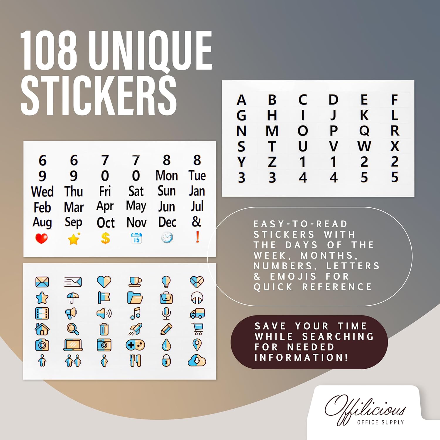 25 Manila Index Card Dividers 4x6 - Index Organizer Dividers with Tabs & 108 Stickers for Recipe, Note, Monthly Index Cards 4x6 & Card Stock