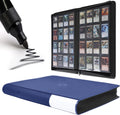 Premium Card Binder 16 Pocket - Fits 1600 Cards，4X4 Ringless Card Album with Sleeves for Trading Cards & Sports Cards（Model C，Classic Navy Blue）