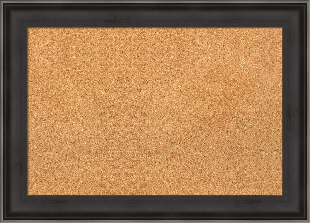 Amanti Art Natural Cork Board for Wall, 20x28 Vision Board with Black Wood Frame, Medium Corkboard Office Decor for Home Organization, Casual Corkboard Pinboard to Display Items for Home Organization