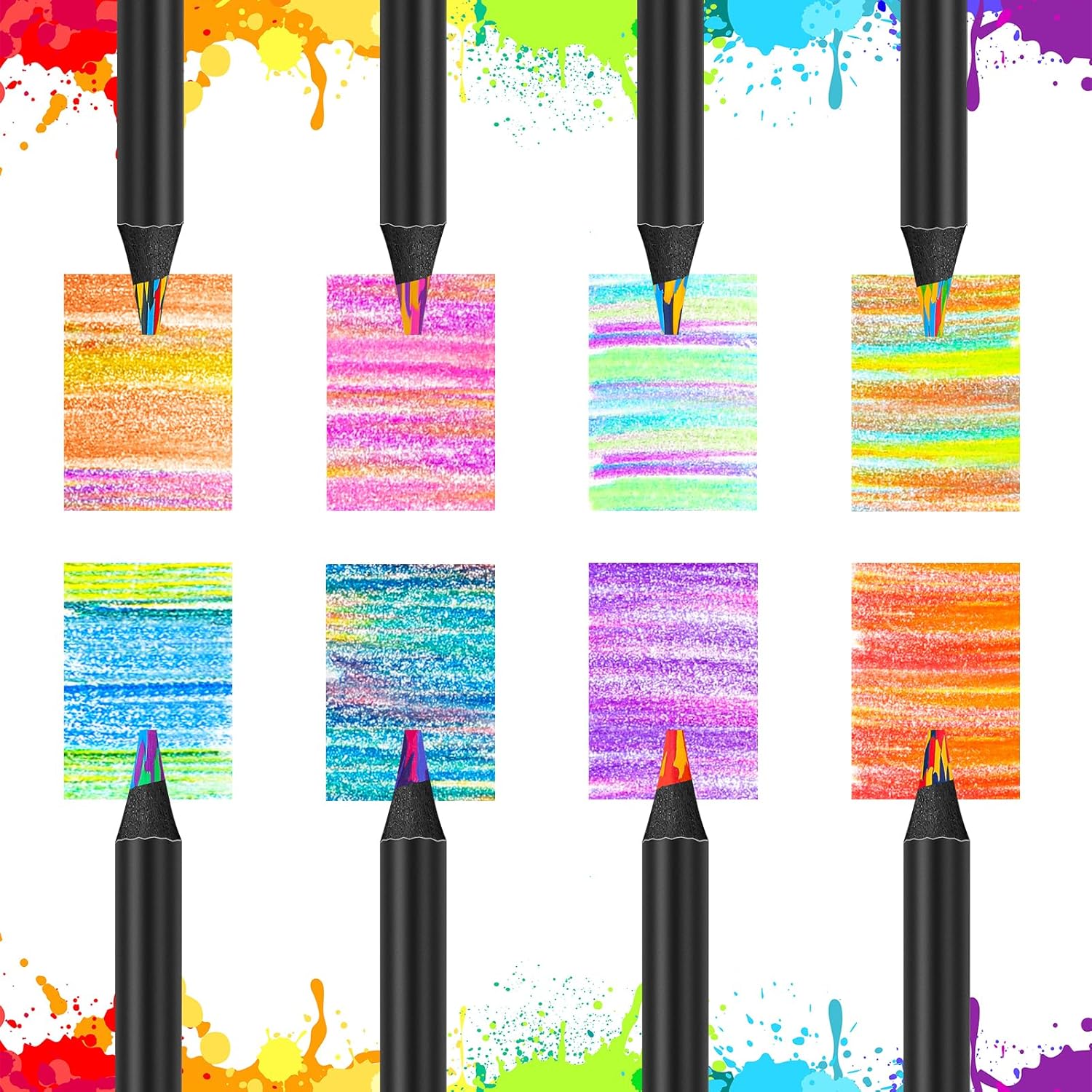 8-Color Rainbow Colored Pencils for Adult Coloring Books, Aesthetic Drawing Pencils, Jumbo Coloring Pencil, Art Supplies for Adults, Cute Art Kit Fun Color Pencil Set, Gifts for Kids