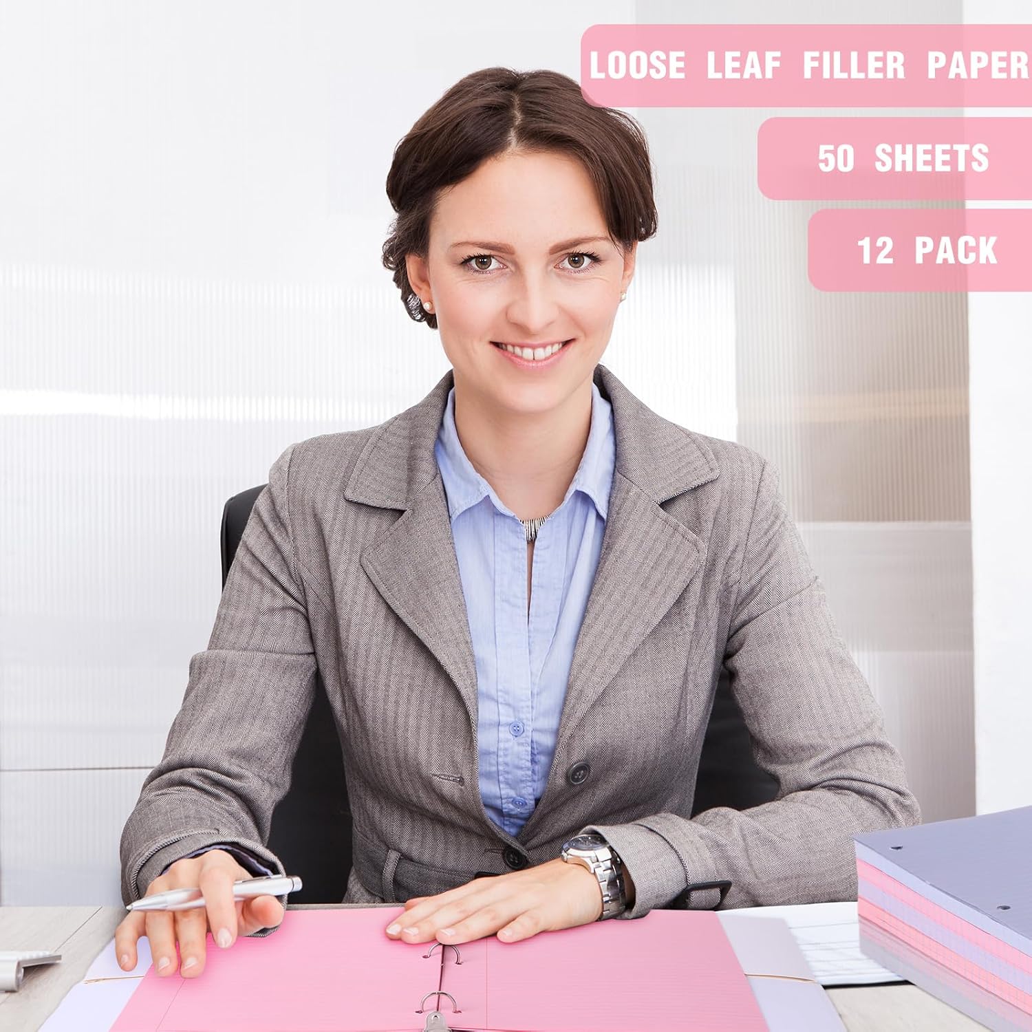 PerKoop 600 Sheets Colored Loose Leaf Paper 8.5" x 11" college ruled Lined 3 Hole Punched notebook Filler Paper for 3 Ring Binders Office School Supplies (Fantasy Color)