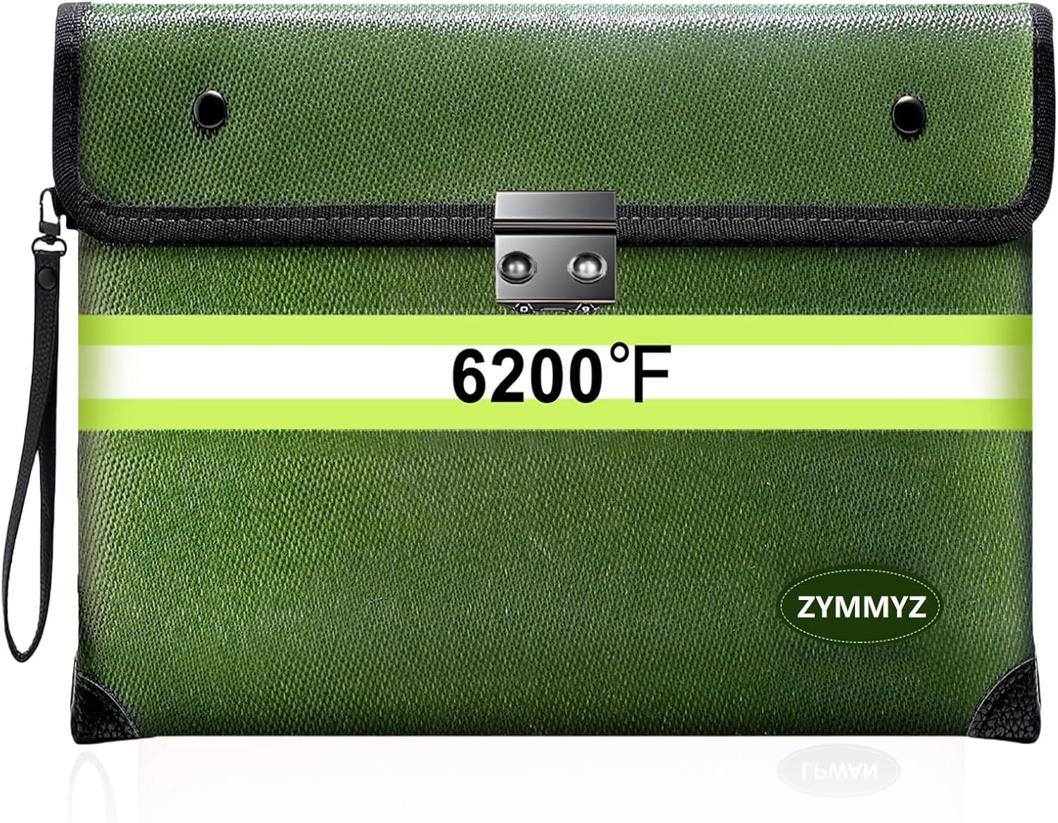 6200°F Fireproof Money Bag with Lock,9 Layers of Heat Insulated Materials,Upgraded Fireproof Zipper/Reflective Strip,Water Resistant Fire Proof for Cash,A5 documents（Not Suitable for A4 Files）