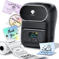 Phomemo M110 Label Maker - M110 Barcode Label Printer Portable Bluetooth Maker Machine with Tape for Name Labels, Small Business, Address, Logo, Clothing Price Tag, Mailing, with 40x30mm Label, Black