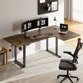 L Shaped Standing Desk, 71x43 Inches Electric L Stand Up Desk with 4 Legs, Dual Motor and Memory Controller, Adjustable Height from 28-46 Inches for Home and Computer Workstation, Rustic Brown