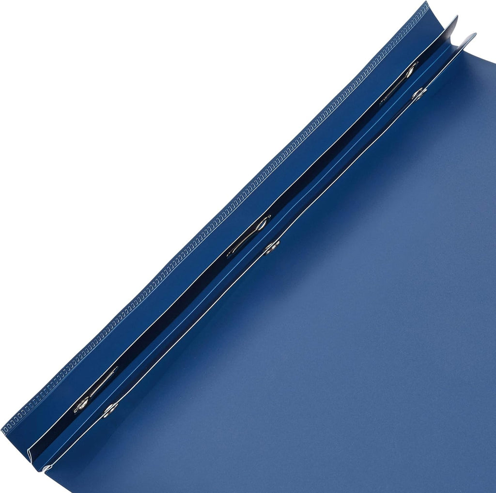 Amazon Basics Letter Size Clear Front Poly Report Cover with Metal Prong Fasteners - 25-Pack, Assorted Black and Navy