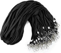 100 Pack Bulk Black Lanyards for ID Badges Durable Neck Lanyards with Metal Swivel J-Hook Comfortable for Events, Employees, Schools, Cruises, Name Tag ID Holder