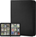 Trading Card Binder 9 Pocket, GERMUN PU Cover Card Binder for 360 Cards, Premium Trading Card Holder Folders, Double Sided Pocket Card Album for MTG, TCG (Carbon Black)