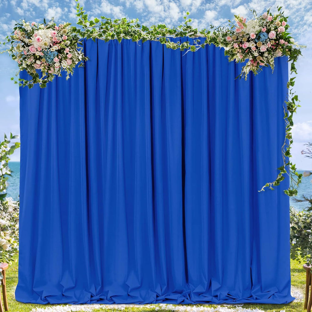 Royal Blue Backdrop Curtains Polyester: 6 Panels 5ft x 10ft Photography Backdrop Drapes - Wedding Party Birthday Decorations