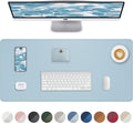 Non-Slip Desk Pad,Mouse Pad,Waterproof PVC Leather Desk Table Protector,Non-Slip PU Leather Desk Blotter, Easy Clean Laptop Desk Writing Mat for Office Work/Home/Decor(Light Blue, 24" x 13.7")