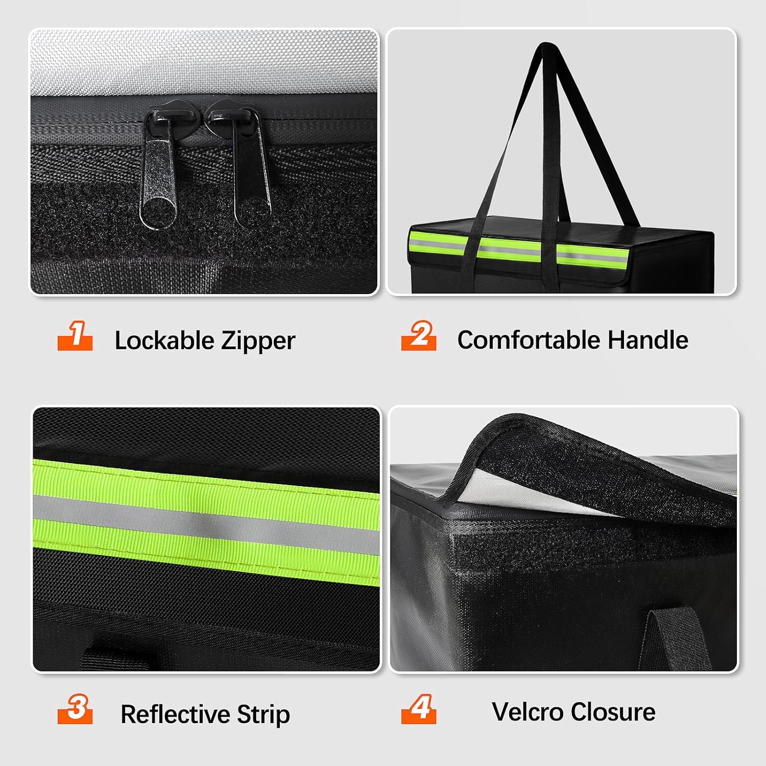 Large Fireproof Document Bags 24x12x12in, Fireproof Document Box for Cash, Photo Albums, Valuables, Extra Large Fireproof Bag Waterproof Document Storage with Reflective Strip, Black