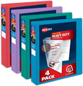 Avery Heavy-Duty View 3 Ring Binders, 1.5 Inch One Touch Slant Rings, 375-Sheet Capacity, Assorted Bright Colors, 4-Pack (79633) – for School, Office, Teachers, Classrooms & Home Organization