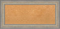 Amanti Art Natural Cork Board for Wall, 17x35 Vision Board with Silver Wood Frame, Medium Corkboard Office Decor for Home Organization, Traditional Corkboard Pinboard to Display Items for Home