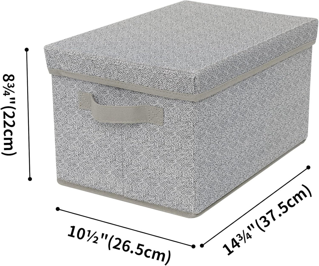 GRANNY SAYS Storage Bins with Lids, Keepsake Memory Box, Storage Basket with Lid, Closet Storage Organizer Bins, Decorative Storage Boxes, Gray, 3-Pack