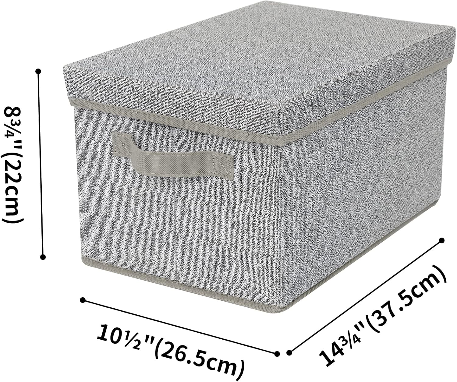 GRANNY SAYS Storage Bins with Lids, Keepsake Memory Box, Storage Basket with Lid, Closet Storage Organizer Bins, Decorative Storage Boxes, Gray, 3-Pack