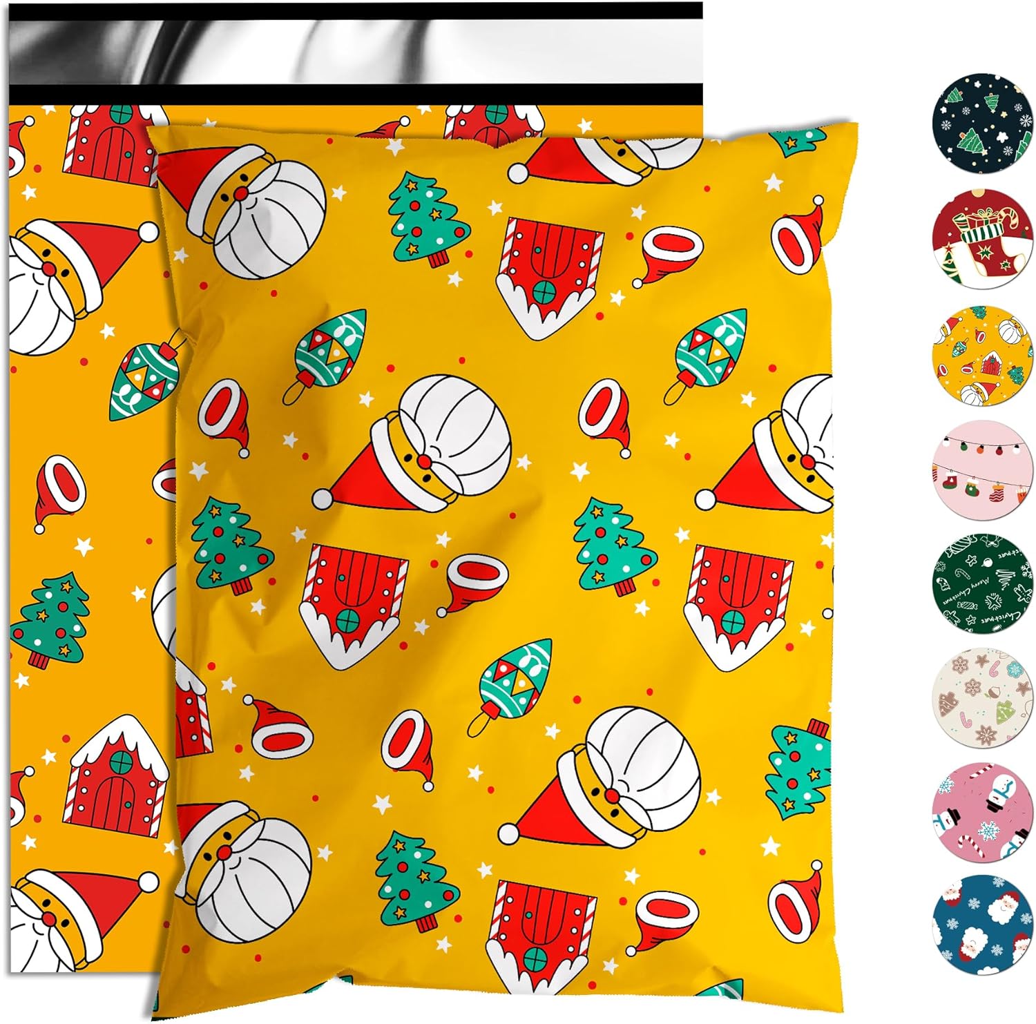 Christmas Poly Mailer 10x13 Inch 25 Pcs, Waterproof Shipping Bags for Clothing, Tear-Resistant Mailier, Strong Mailing With Self-Seal - Santa Claus Printed
