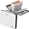 Fireproof Document Organizer, Expanding File Organizer with 13 Pockets, Portable Fireproof Document Box Hard-Shell Document Organizer Storage for Documents Laptop Passports Cards Gray