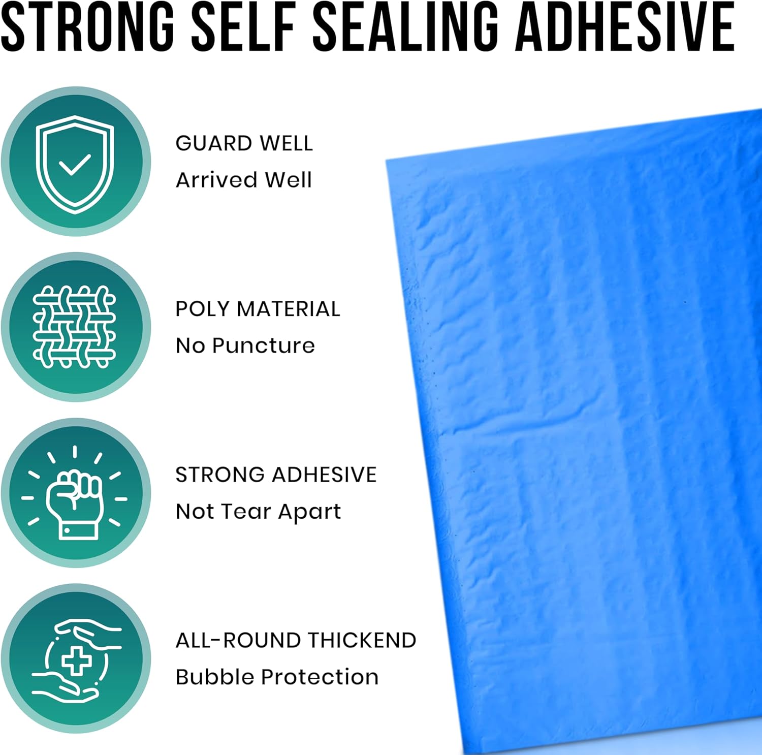 Levex - #2 8.5" x 12" [5 Pack] Blue Poly Bubble Mailers, Padded Envelope Mailers, Packing Envelope & Mailing Bags for Shipping