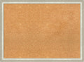 Amanti Art Natural Cork Board for Wall, 22x30 Vision Board with Silver Wood Frame, Medium Corkboard Office Decor for Home Organization, Modern Contemporary Corkboard Pinboard to display items for home