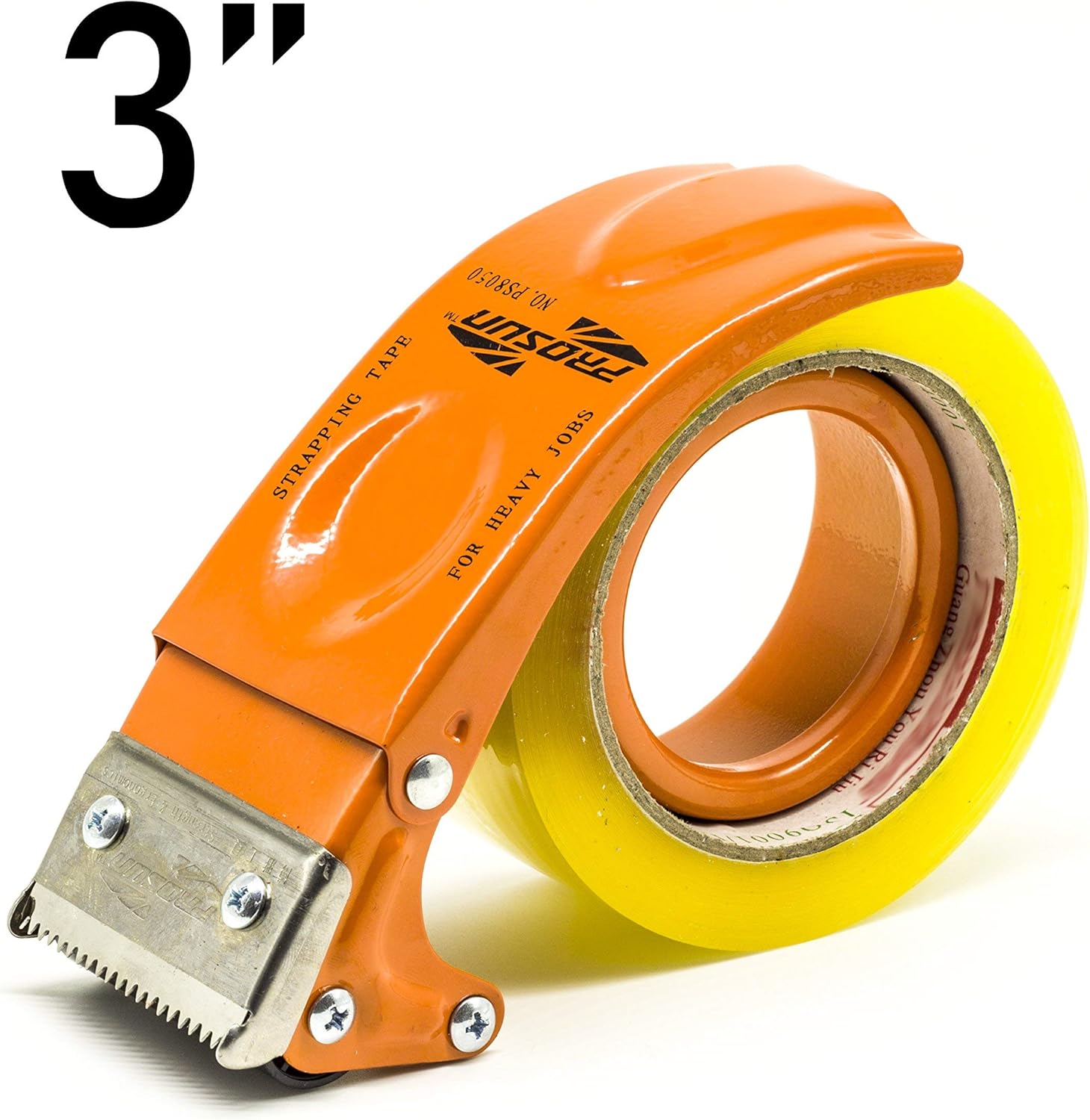 Metal Big Handheld Tape Gun Dispenser 3 Inch (Large Size) 75mm Wide Packing Packaging Sealing Tape Cutter Orange TG08-ORG for People with Big Hands