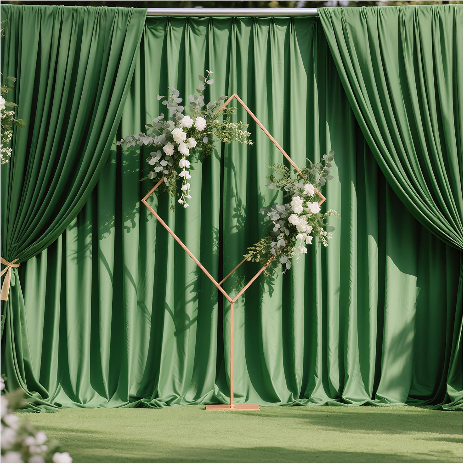Sage Green Parties Backdrop Curtains: 30x10ft Polyester Photo Backdrop Drapes Fabric - Wedding Ceremony Party Home Window Decorations