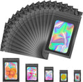 100 PCS Black Smell Proof Bag, Mylar Bags, Holographic Bags with Clear Window, Resealable Bags for Small Business, Packaging Bags for Bracelets, Jewelry, Candy, Gift, Sample Bags （2.4x3.9in）