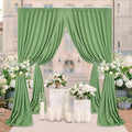 Sage Green Parties Backdrop Curtains: 30x10ft Polyester Photo Backdrop Drapes Fabric - Wedding Ceremony Party Home Window Decorations