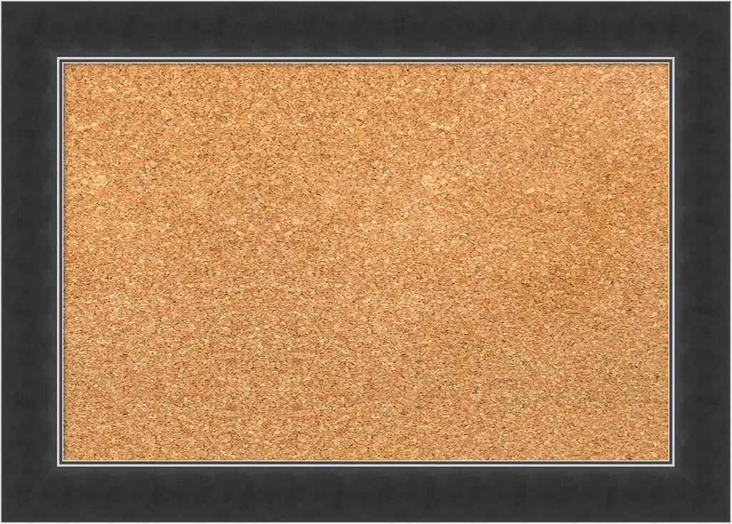 Amanti Art Natural Cork Board for Wall, 15x21 Vision Board with Black Wood Frame, Small Corkboard Office Decor for Home Organization, Modern Corkboard Pinboard to Display Items for Home Organization