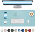 Leather Desk Pad Protector, Mouse Pad, Office Desk Mat, Non-Slip PU Leather Desk Blotter, Laptop Desk Pad, Waterproof Desk Writing Pad for Office and Home (Teal, 31.5" x 15.7")
