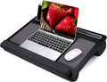 Extra Large Lap Laptop Desk- Home Office Portable LapDesk with Mouse Pad & Wrist Rest for Notebook/MacBook/Tablet, Sofa Bed Working, Writing, Drawing (Carbon Black, Fit Up to 17-inch Laptops)