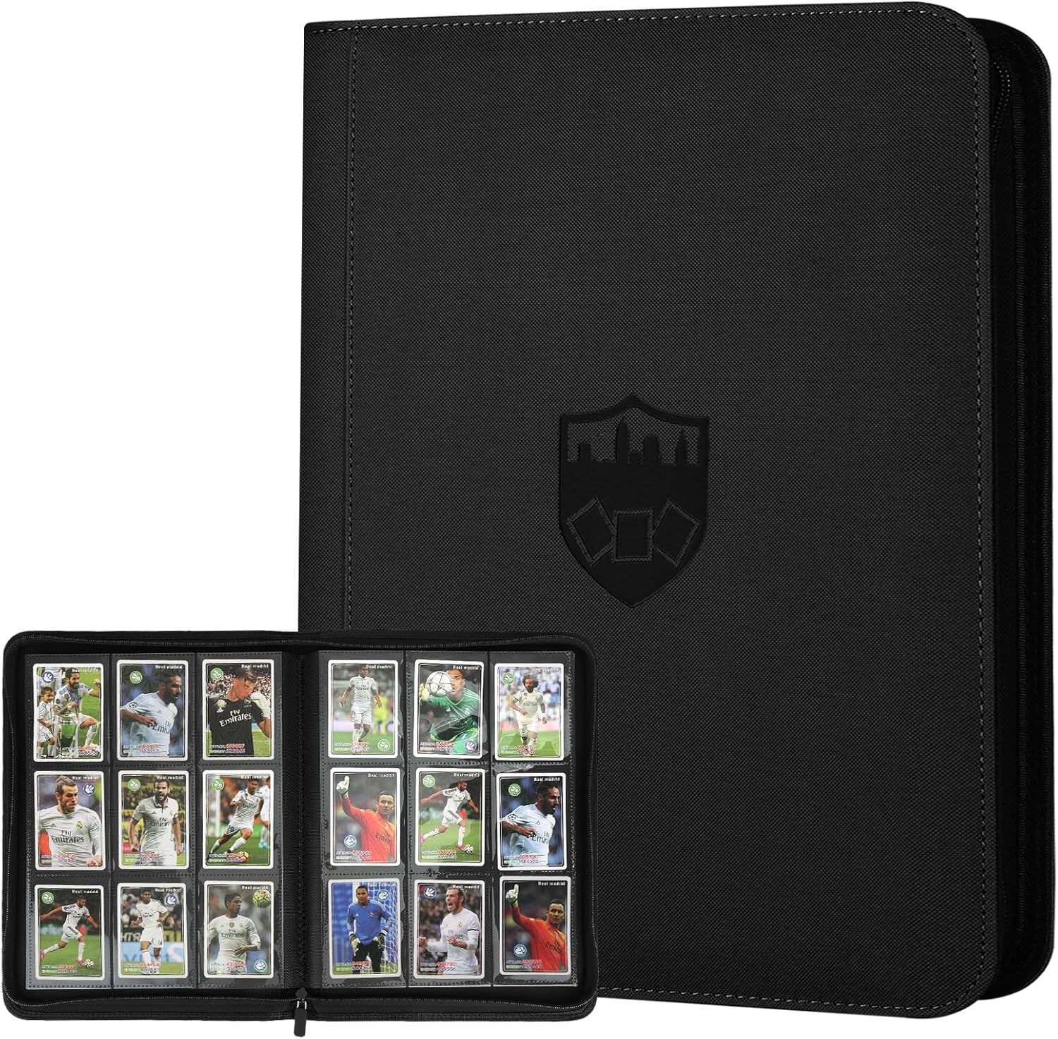 Trading Card Binder 9 Pocket, GERMUN PU Cover Card Binder for 360 Cards, Premium Trading Card Holder Folders, Double Sided Pocket Card Album for MTG, TCG (Black)