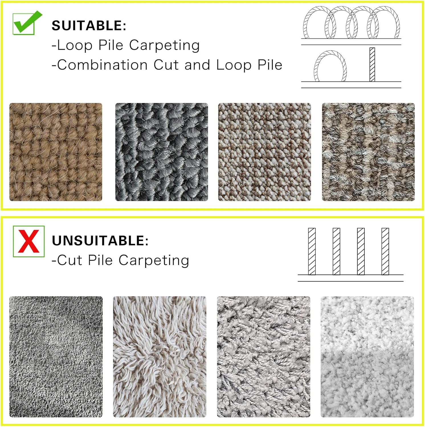 WILLBOND Carpet Cord Cover Cable Grip Floor Cover Cable Protector Management Only for Commercial Office Carpet(Black and Yellow,19.69 ft)