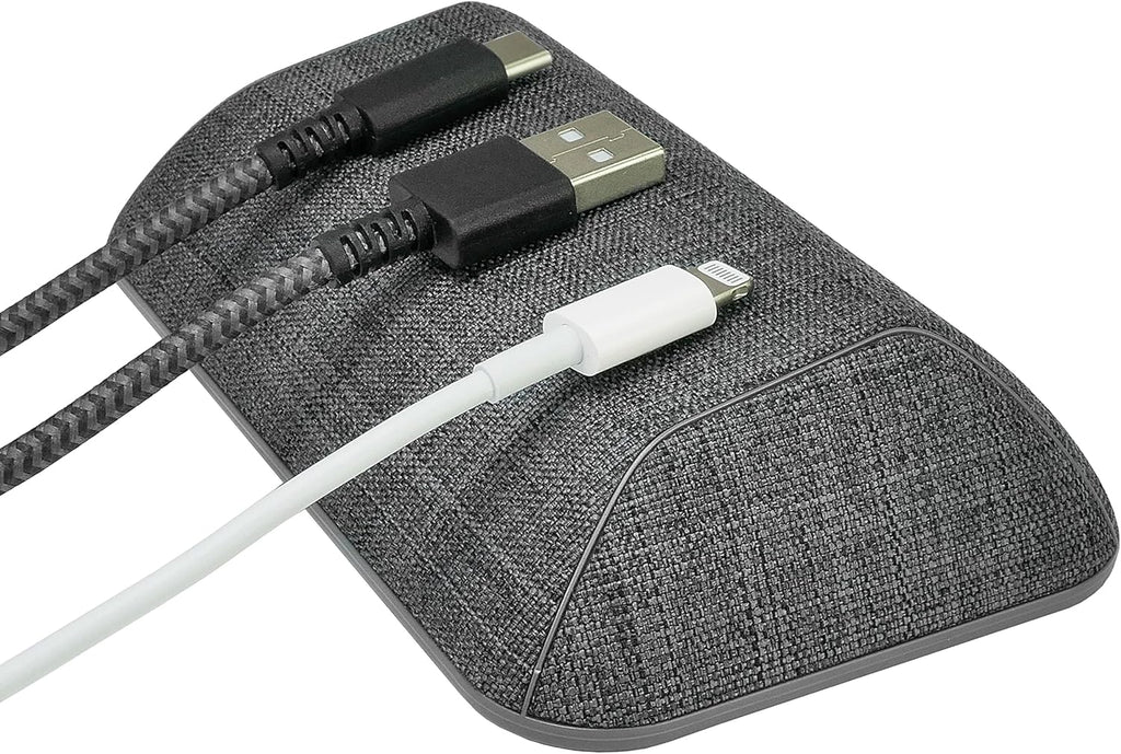 Smartish® Magnetic Cord Holder - Bigger Cable Wrangler Organizer with Magnet Clips for Charger Management on Desktop, Nightstand, or Side Table - Holds 6+ Cables - No. 2 Pencil Gray