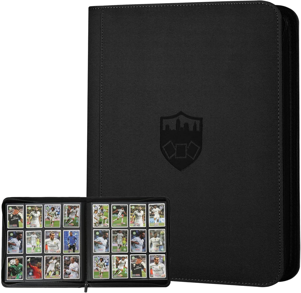 Trading Card Binder 12 Pocket, GERMUN PU Cover Card Binder for 720 Cards, Premium Trading Card Holder Folders, Double Sided Pocket Card Album for MTG, TCG (Black)
