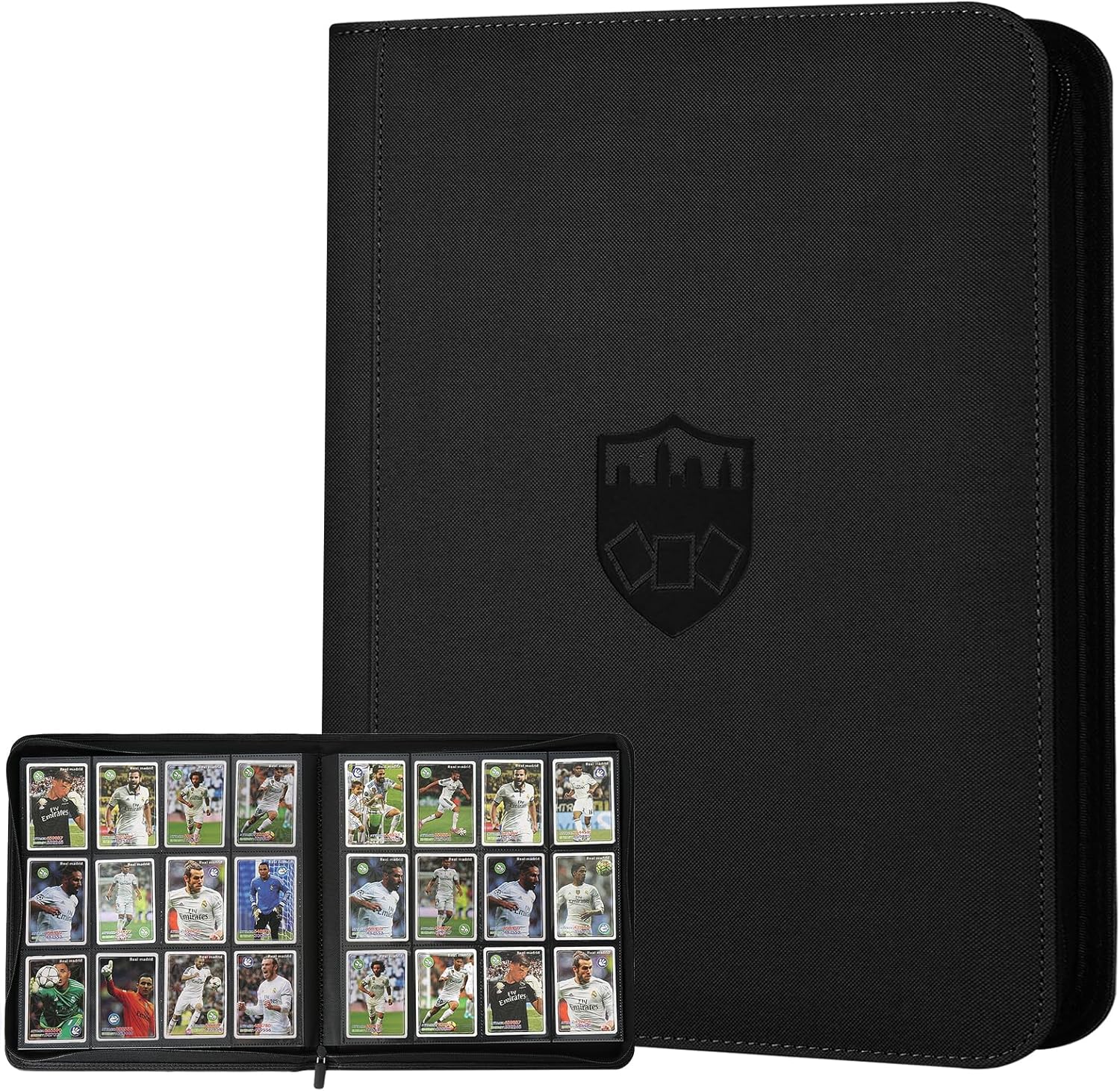 Trading Card Binder 12 Pocket, GERMUN PU Cover Card Binder for 720 Cards, Premium Trading Card Holder Folders, Double Sided Pocket Card Album for MTG, TCG (Black)