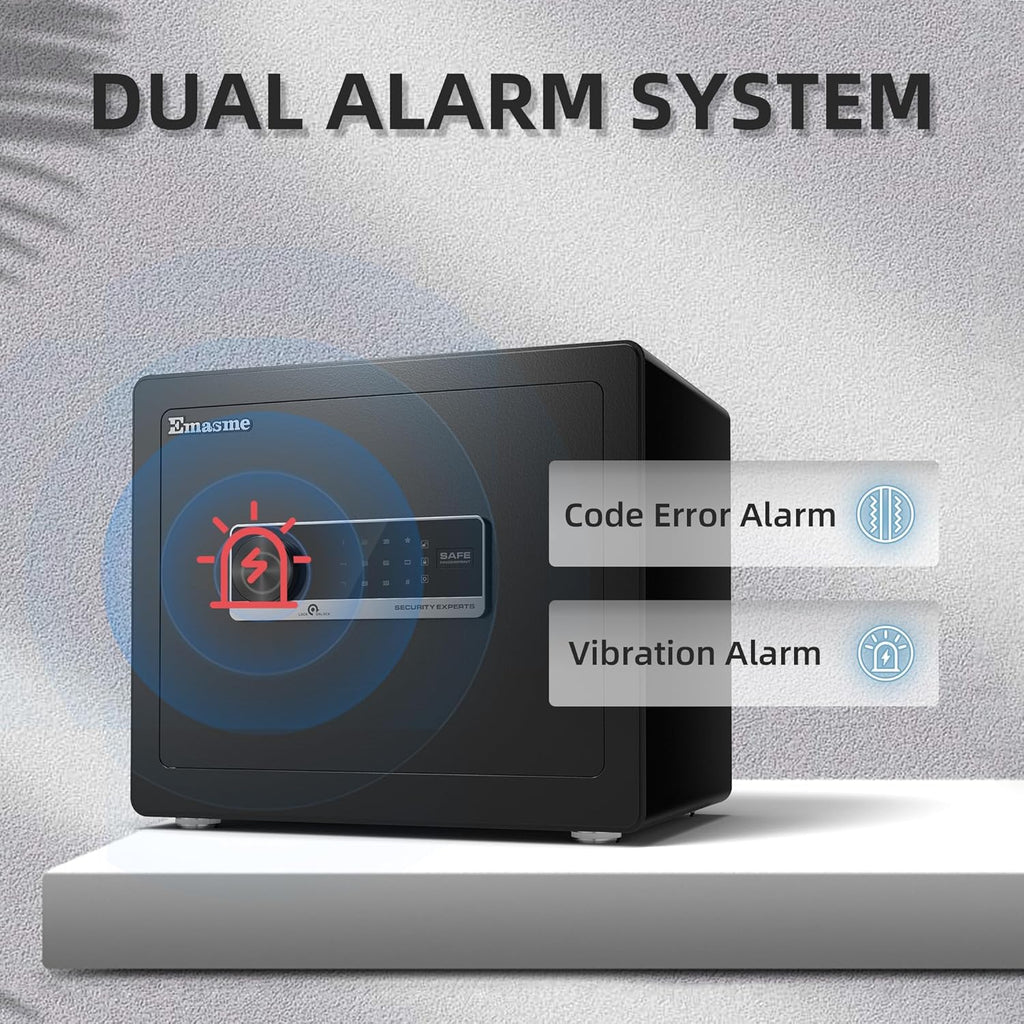 Safety Box, Small Safes for Home Lock Box with Electronic Keypad，Safe with Removable Shelf for Cash, Jewelry, Documents,Digital Security Safe for Office Hotel and Personal Use (Digital - 1.6 CUFT)