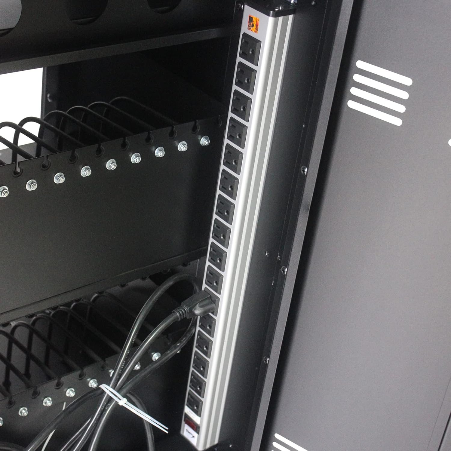 36 Device Charging Cart for Laptop Up to 16.3-inch Screen, Mobile Charging Station and Tablet Storage Cart for iPad, Chromebooks with Cord Organizer, Black.