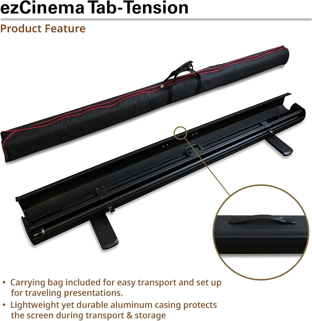 Elite Screens ezCinema Tab Tension, 90-inch 4:3 Projector Screen, Portable Manual Floor Pull Up Scissor Backed Office Church Front Projection Carrying Bag, US Based Company 2-YEAR WARRANTY, FT90XWV