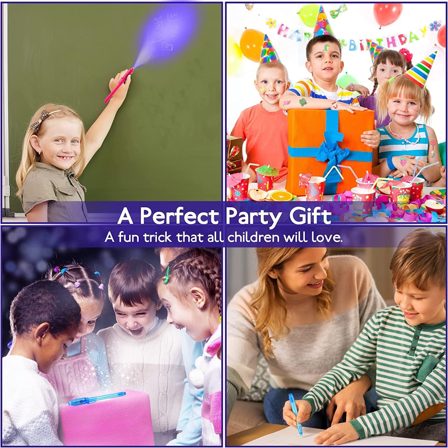 7PCS Invisible Ink Pens with UV Light Party Favors for Boys and Girls, Detective Magic Pen Disappearing Ink for Kids 8-12, Stocking Stuffers, Classroom Prizes