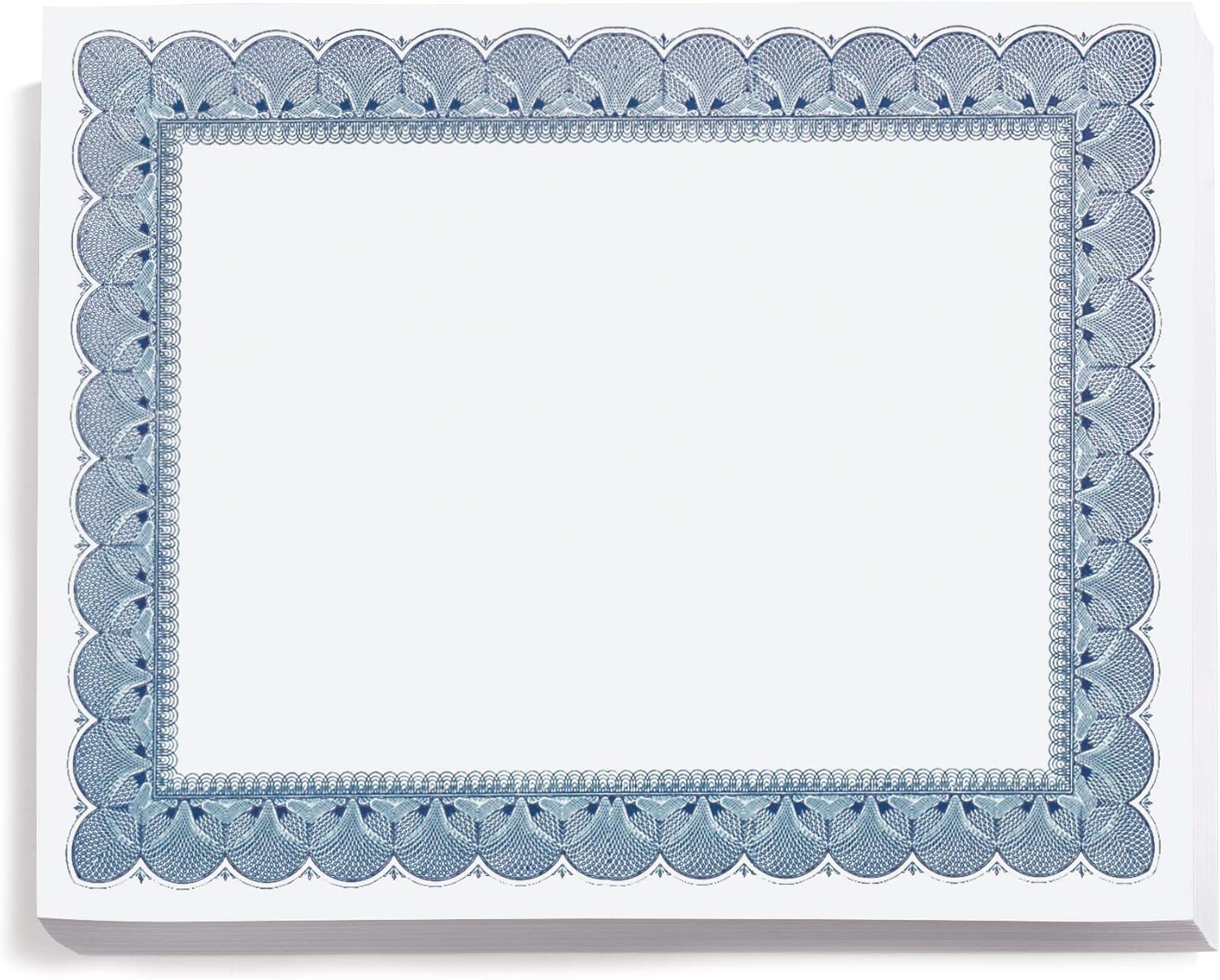 PaperDirect Traditional Blue Standard Certificate Paper, Blue Border, 8.5 x 11 Inch, 28lb Parchment Certificates and Awards Paper, 100 Count, for School, Work, Diplomas & Award Certificates