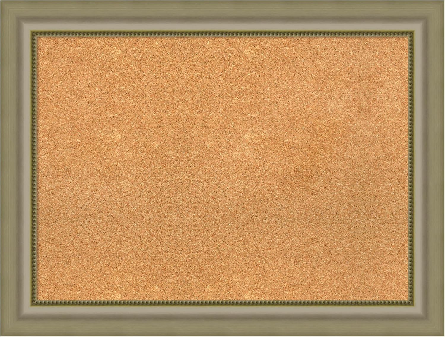 Amanti Art Natural Cork Board for Wall, 25x33 Vision Board with Silver Wood Frame, Medium Corkboard Office Decor for Home Organization, Traditional Corkboard Pinboard to display items for home