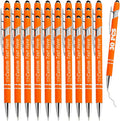 Personalized Pens Bulk 30 with Name Custom Engraving Ballpoint Pens with Stylus Tip Customized Smooth Writing Pens Personalized Gifts for Anniversary Birthday or Graduation(Orange,Black Ink)