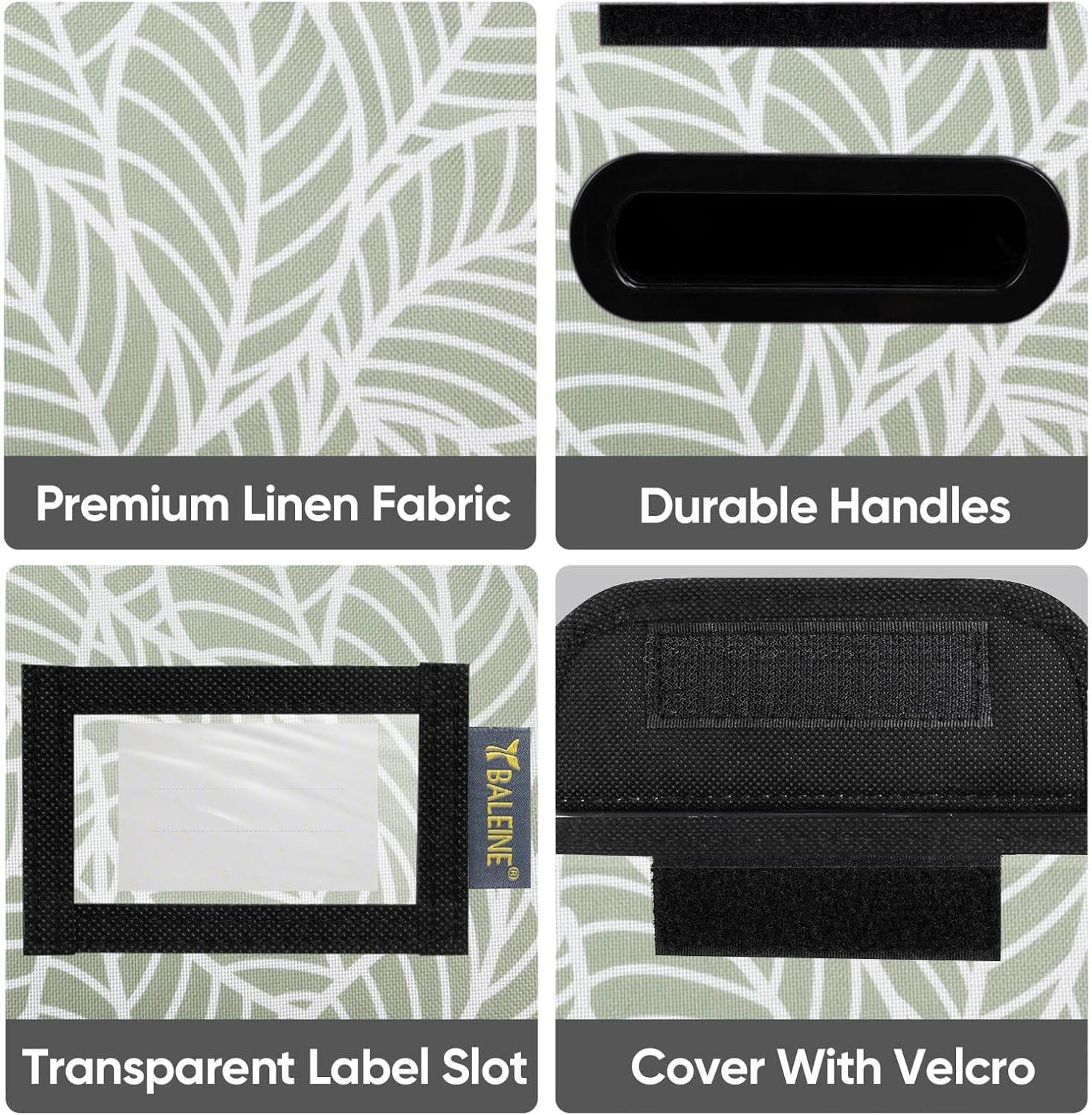 BALEINE File Organizer Box with Lid, Collapsible File Folder Organizer with Plastic Slide, Hanging File Folder Box for Office Document Storage (2 Pack, Antique Foliage, S)